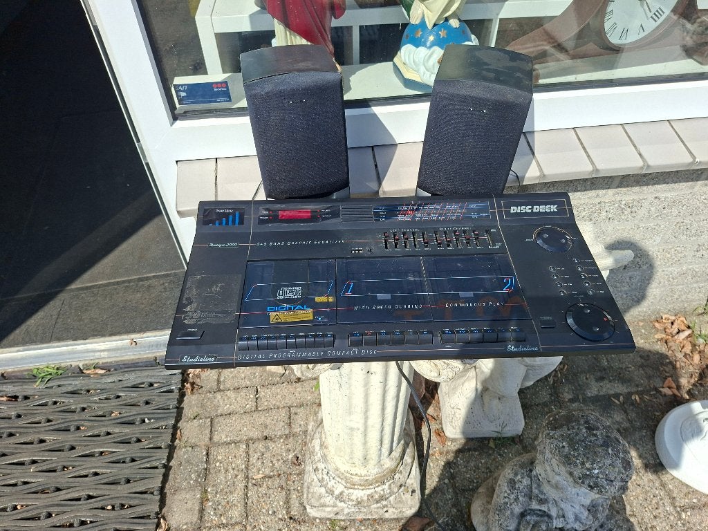 vintage stereo set disc deck 2000 radio cd en dub cass, Overige merken, Gebruikt, Ophalen of Verzenden, Tuner of Radio