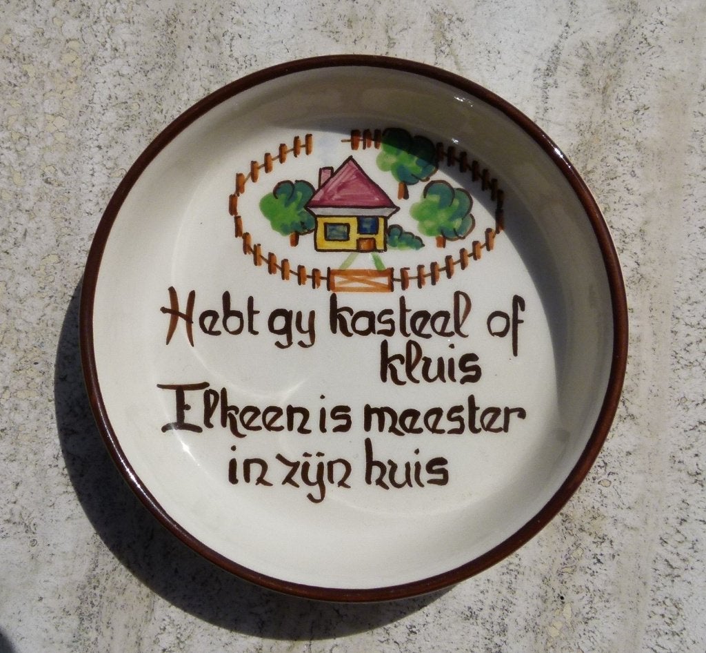 Vlieg uut Soest Vlieg Uut Holland Tekst / Spreuken Borden, Antiek en Kunst, Ophalen of Verzenden