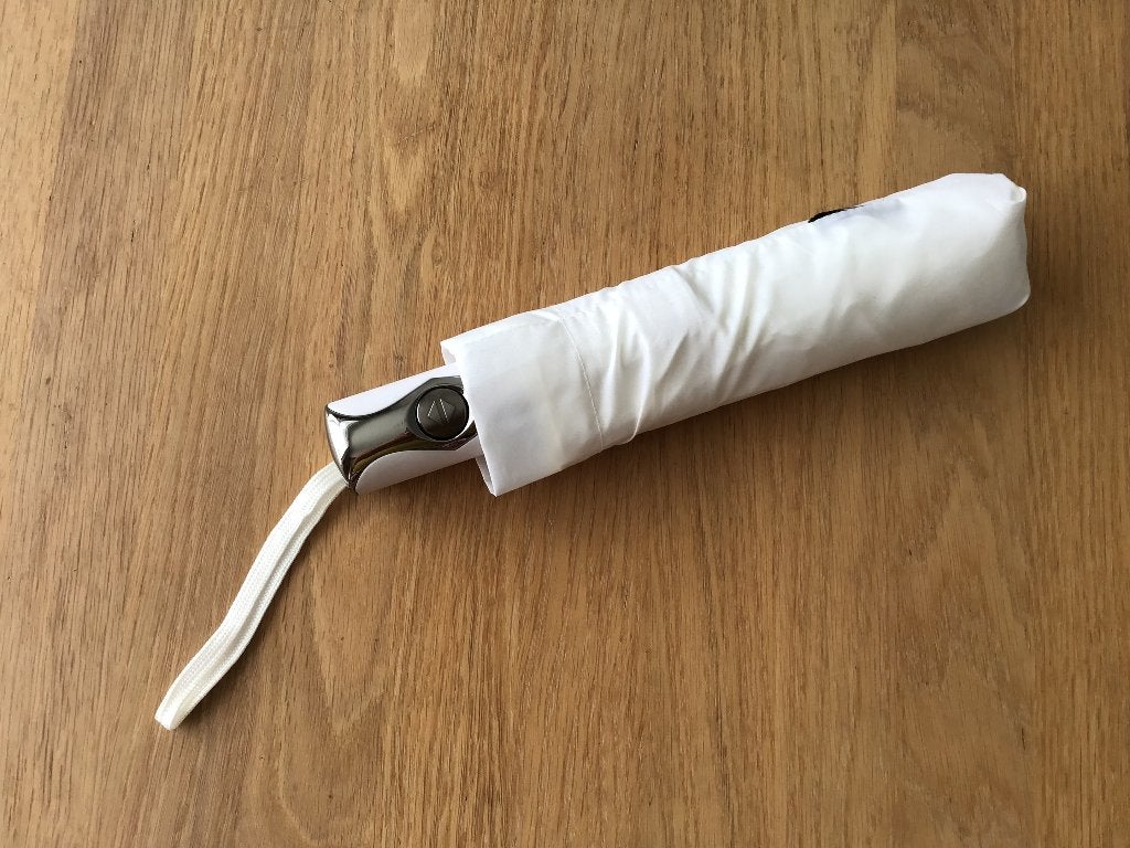 Opvouwbaar, automatisch parapluutje, Sieraden, Tassen en Uiterlijk, Paraplu's, Ophalen, Zo goed als nieuw, Wit