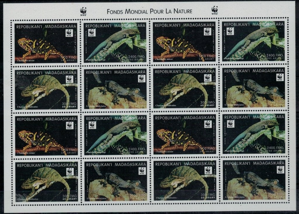 B941 Madagaskar Kb 2313/16 postfris Dieren / WWF, Verzenden, Postfris, Dier of Natuur