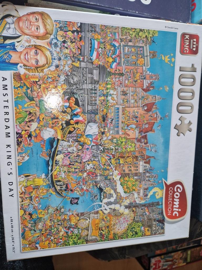 King Amsterdam King's Day & Schmidt 1000 stukjes puzzels, Ophalen, 500 t/m 1500 stukjes, Gebruikt