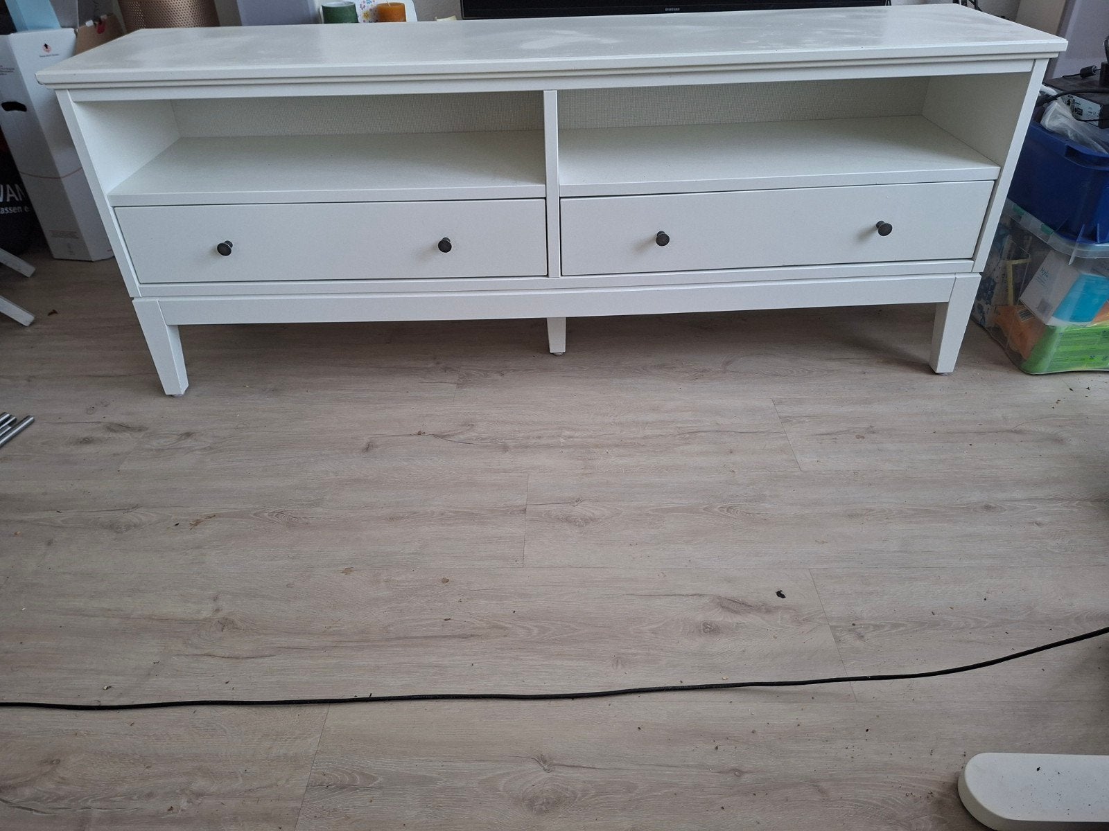 Ikea idanas witte TV-meubel met lades 162x40x63cm, Gebruikt, 100 tot 150 cm, Ophalen of Verzenden, Minder dan 100 cm