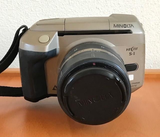 Fotocamera Minolta Vectis S-1 + handleiding + draagriem, Ophalen of Verzenden, Gebruikt, Spiegelreflex, Minolta