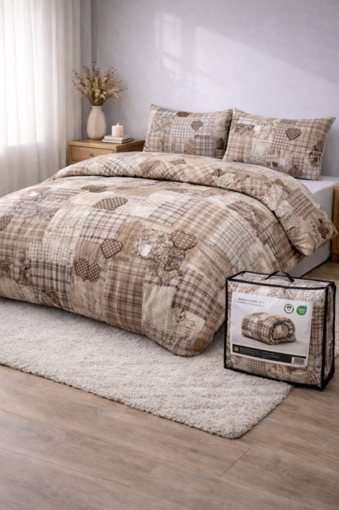 Lazy dekbed Beige-Taupe 200x200, Verzenden, Beige, Overige materialen, Deken of Dekbed
