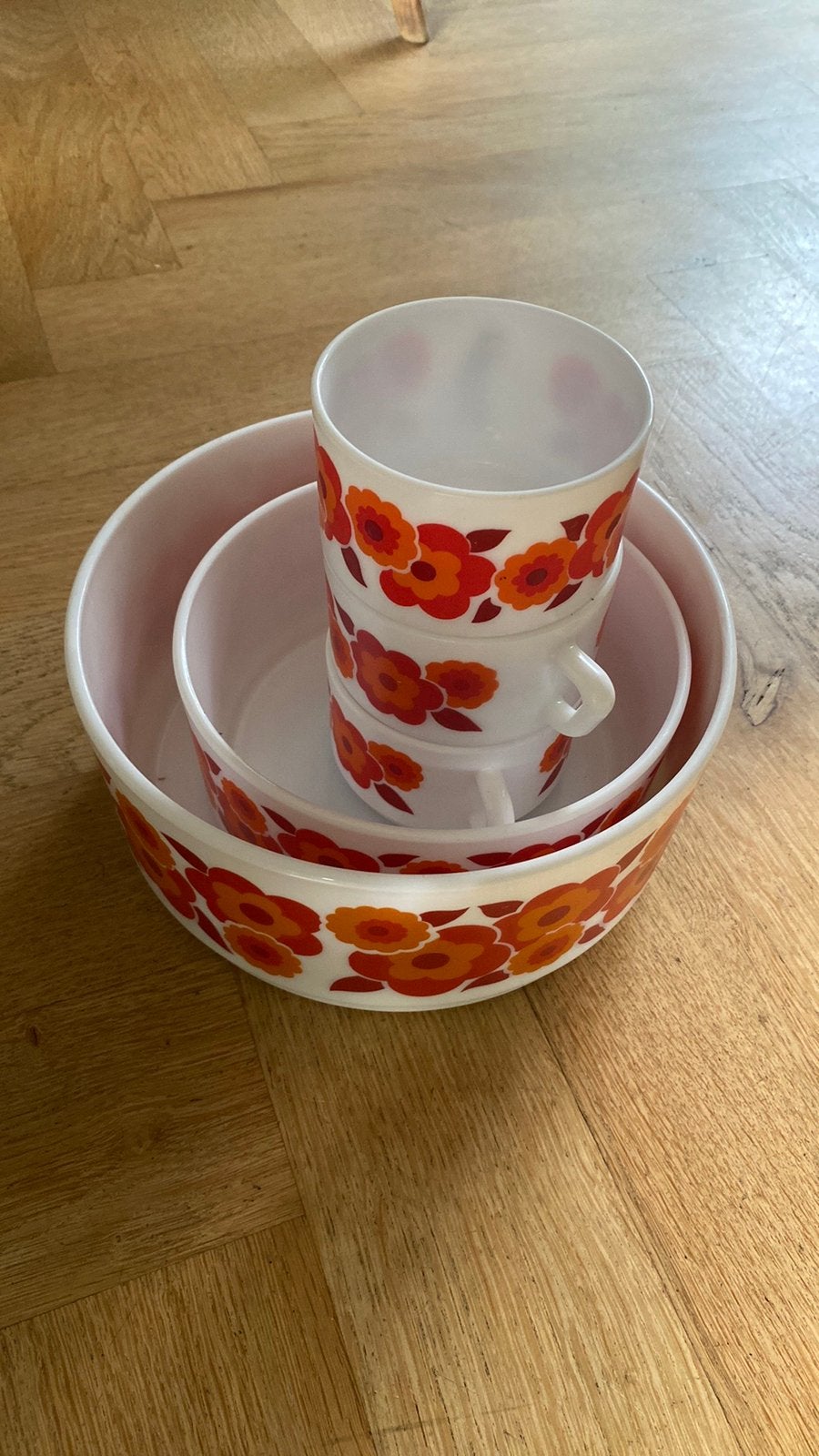 Vintage kommen, 21 cm, 17 cm en 9 cm doorsnede, Verzamelen, Retro, Ophalen of Verzenden