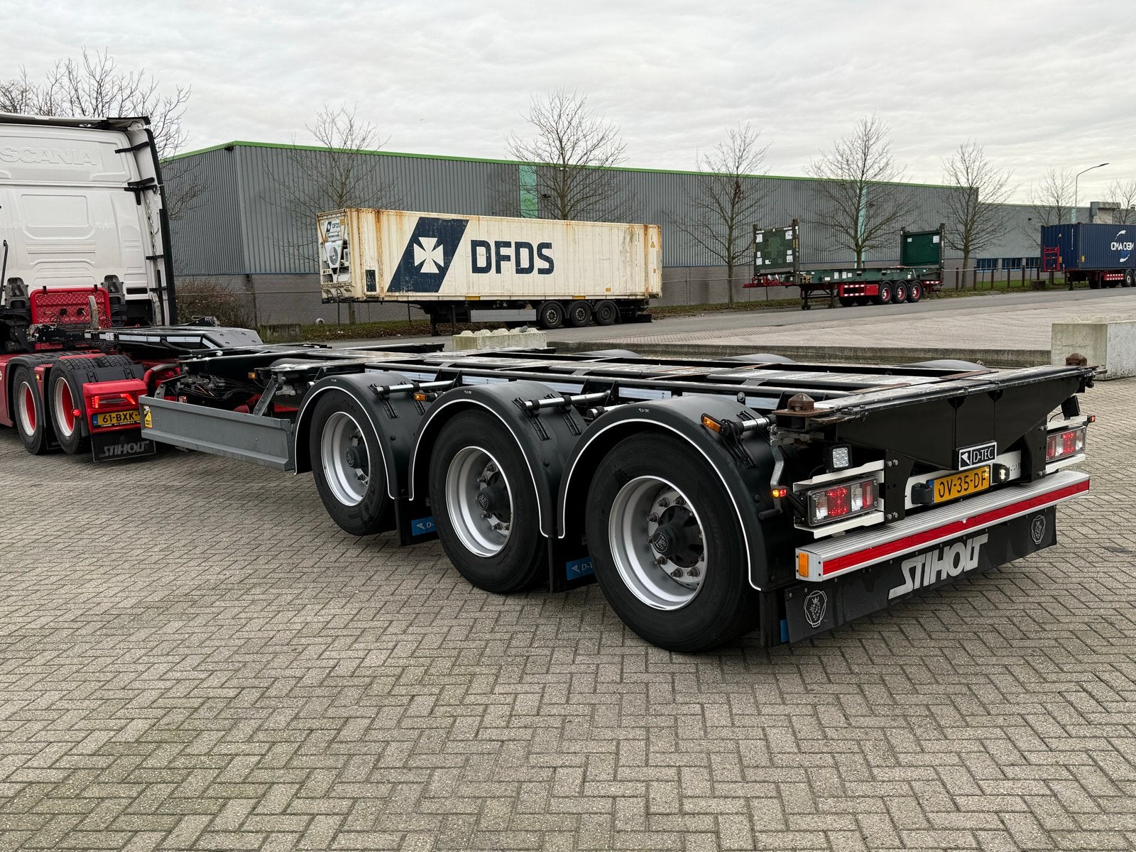 D-TEC Portmaster 2023 containerchassis, Zwart, Bedrijf, Aanhangers en Opleggers, Te koop