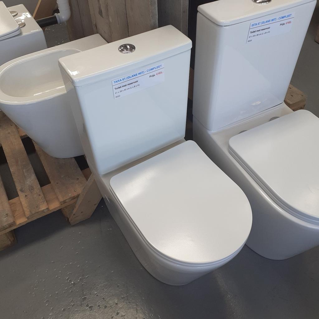 OP=OP Complete toiletset, Staand, Glans wit, Rimless, Tara, Ophalen of Verzenden, Nieuw, Wit, Steen/keramiek
