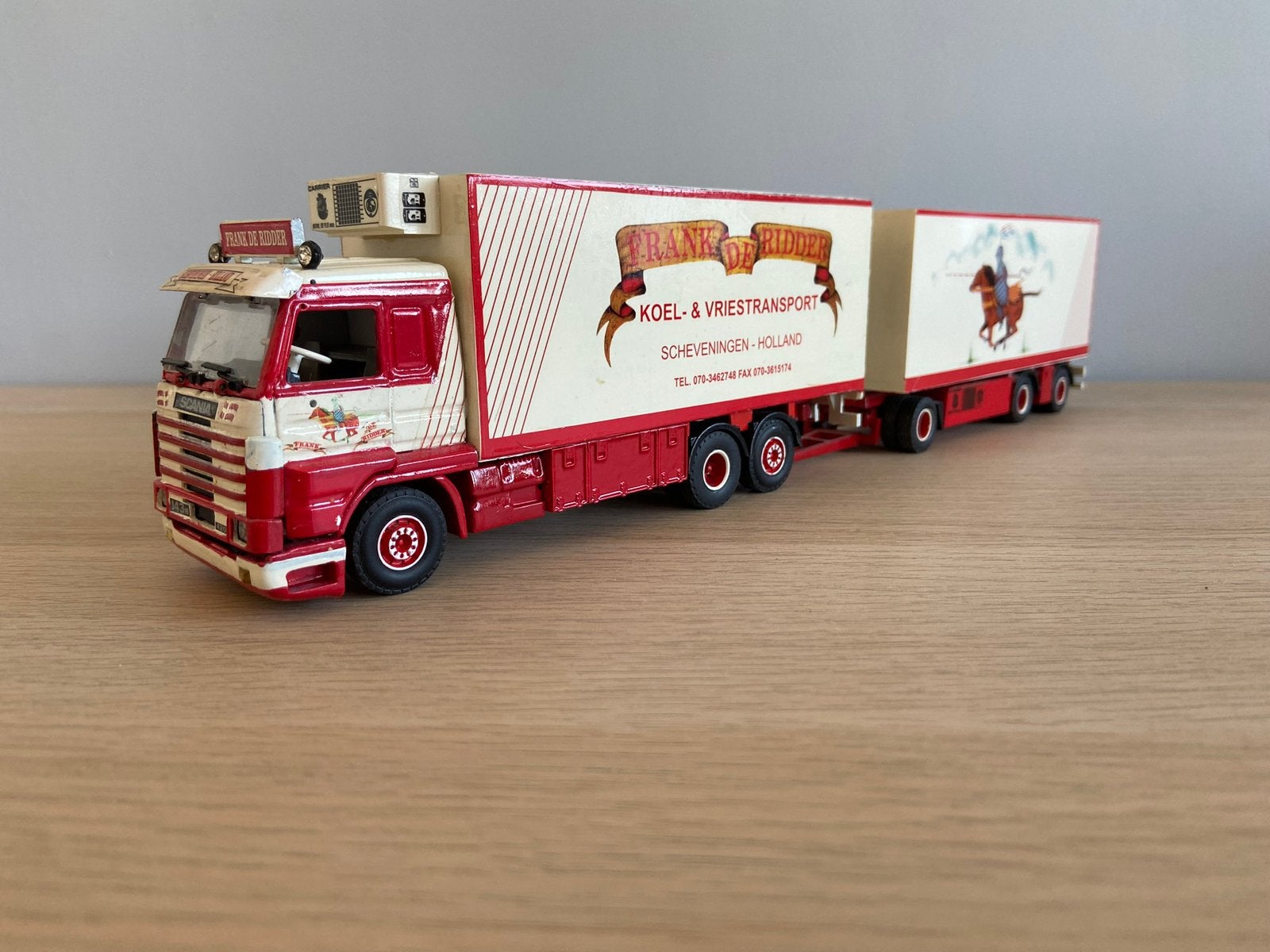 Tekno Scania 143M 420 Frank De Ridder Combi (Wit stuur), Hobby en Vrije tijd, Modelauto's | 1:50, Nieuw, Bus of Vrachtwagen, Tekno