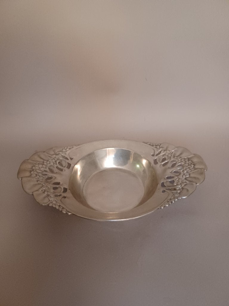 Urania tin schaal - antiek tin uit Maastricht - Art Nouveau, Ophalen of Verzenden