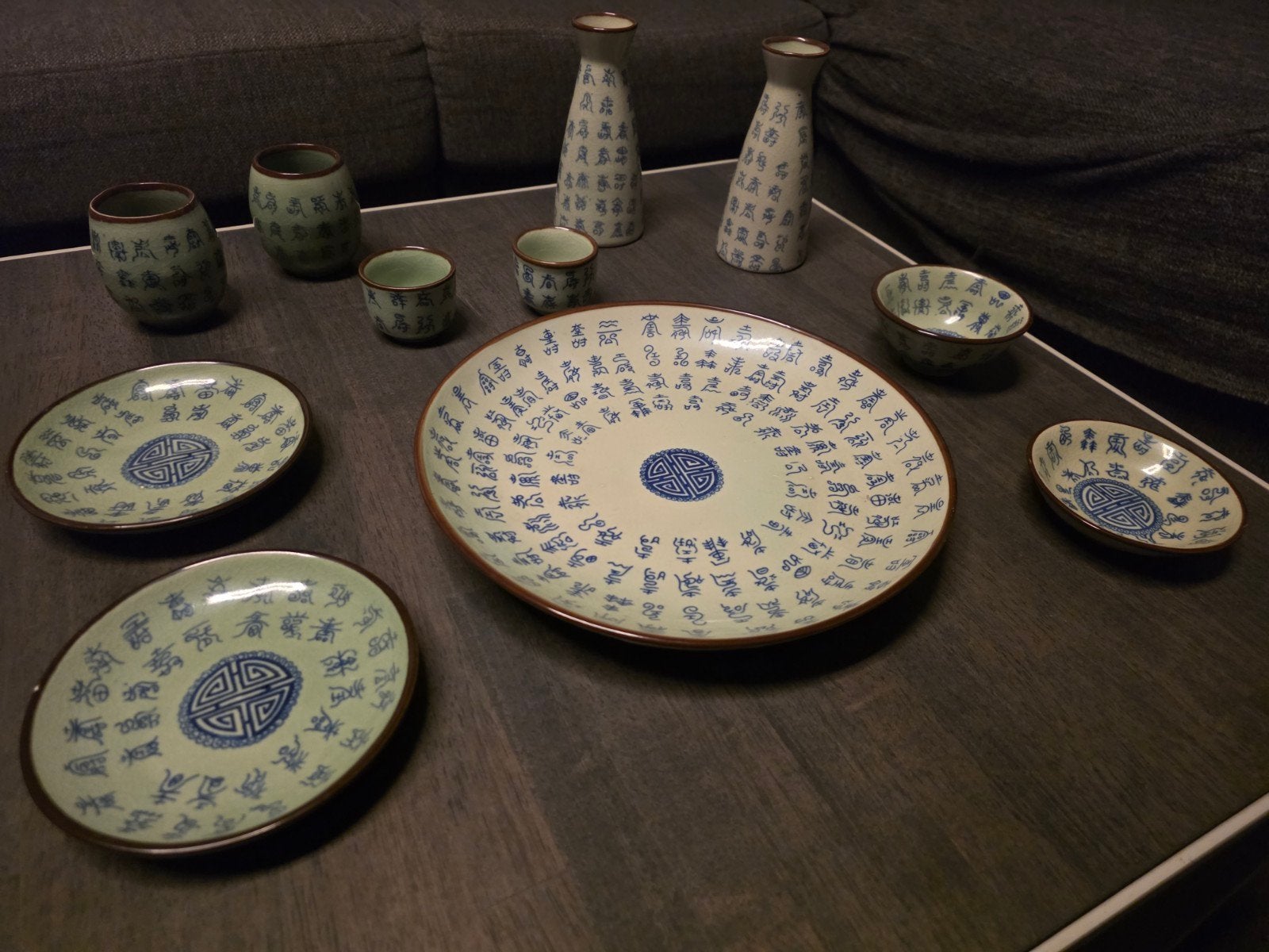 Xuande ming dynasty chinese celadon Set of 11 porcelain, Ophalen
