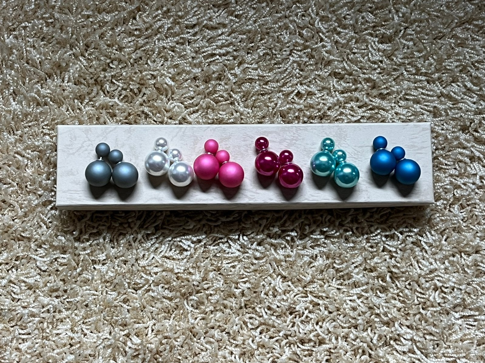 Double dots oorbellen 6 paar nieuw, Ophalen of Verzenden, Nieuw, Knopjes of Stekers