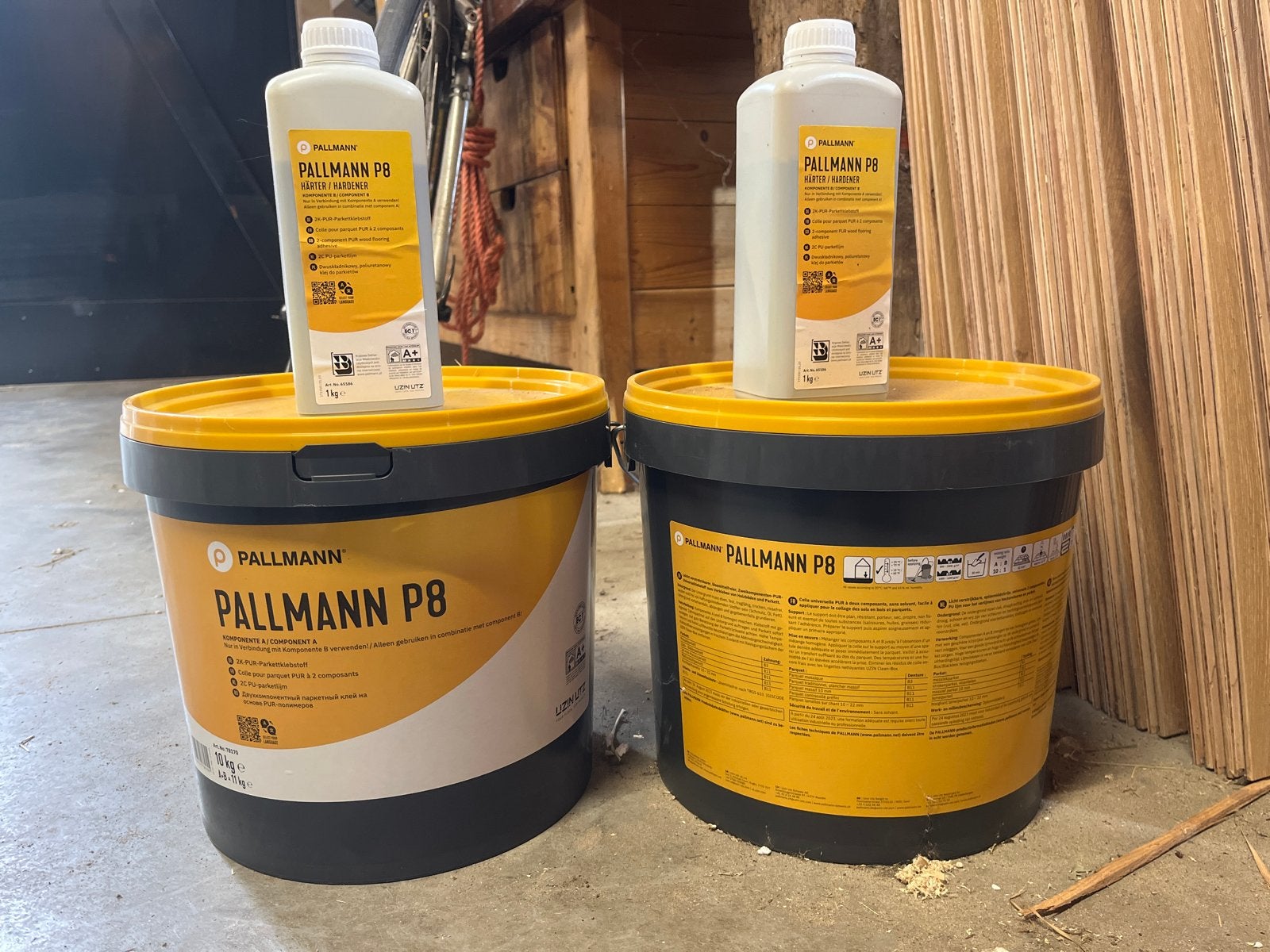 Pallmann P8 Parketlijm 10kg + 1kg verharder, Overige materialen, 30 cm of meer, Nieuw, Pallmal