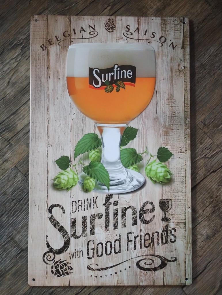 Surfine bier reclamebord, Ophalen of Verzenden, Nieuw, Reclamebord, Plaat of Schild, Overige merken