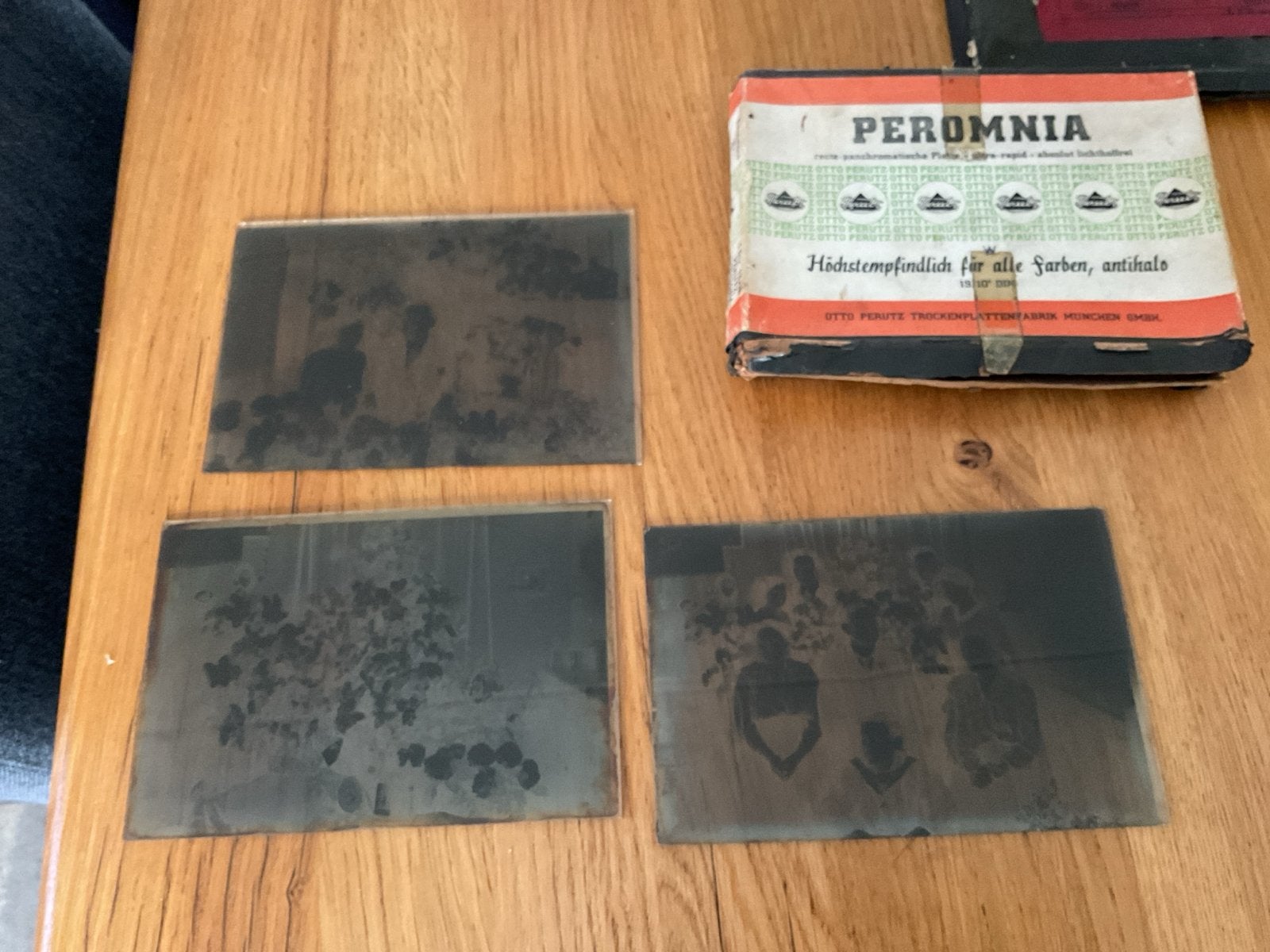3x Antieke Peromnia Glasnegatieven met Doosje, Ophalen of Verzenden, Voor 1940, Overige typen