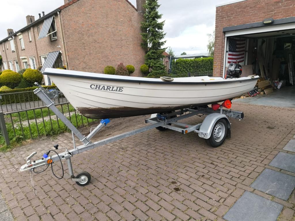 Terhi 440 evt motor en trailer, Watersport en Boten, Gebruikt, Buitenboordmotor, Trailer, Polyester