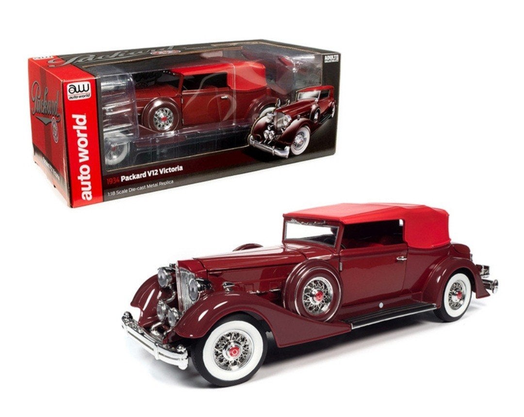 Packard V12 victoria 1934 modelauto 1:18, Ophalen of Verzenden, Nieuw, Auto, Overige merken
