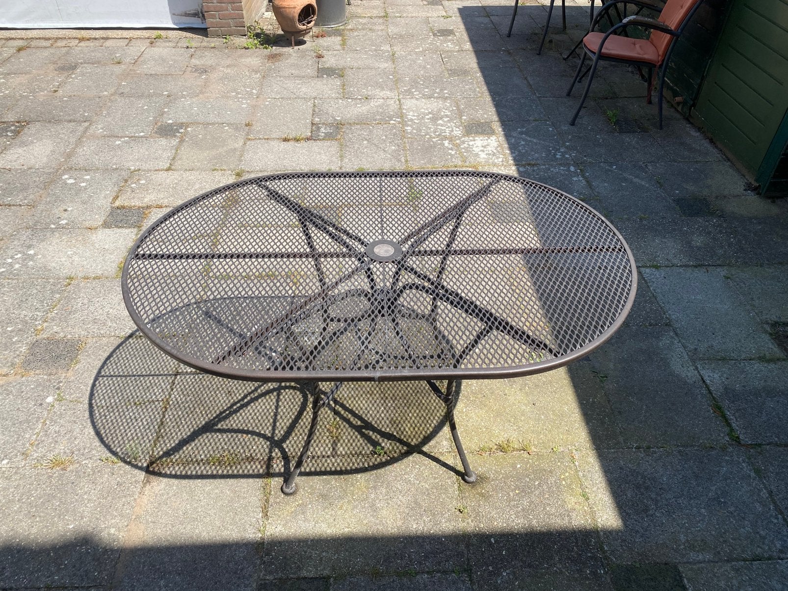 Tuintafel, Ophalen, Gebruikt, Ovaal, Metaal