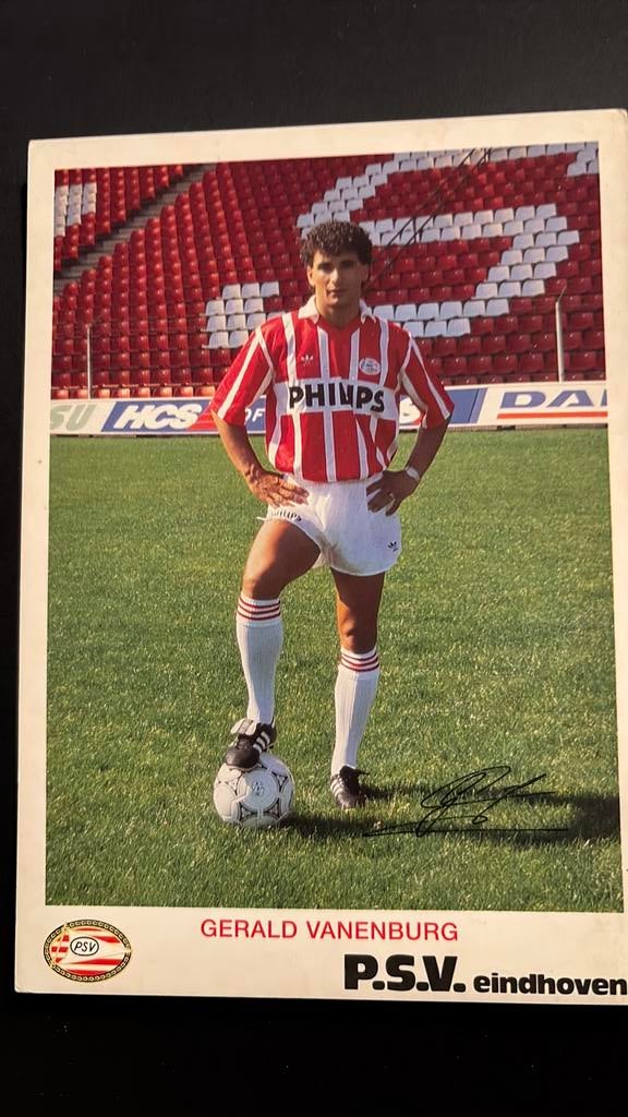 PSV Eindhoven GERALD VANENBURG met gedrukte handtekening, Verzenden, Zo goed als nieuw, PSV, Spelerskaart