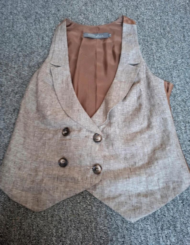 Steps linnen gilet maat 38 | beige | stijlvolle gilet, Maat 38/40 (M), Beige, Ophalen of Verzenden, Zo goed als nieuw