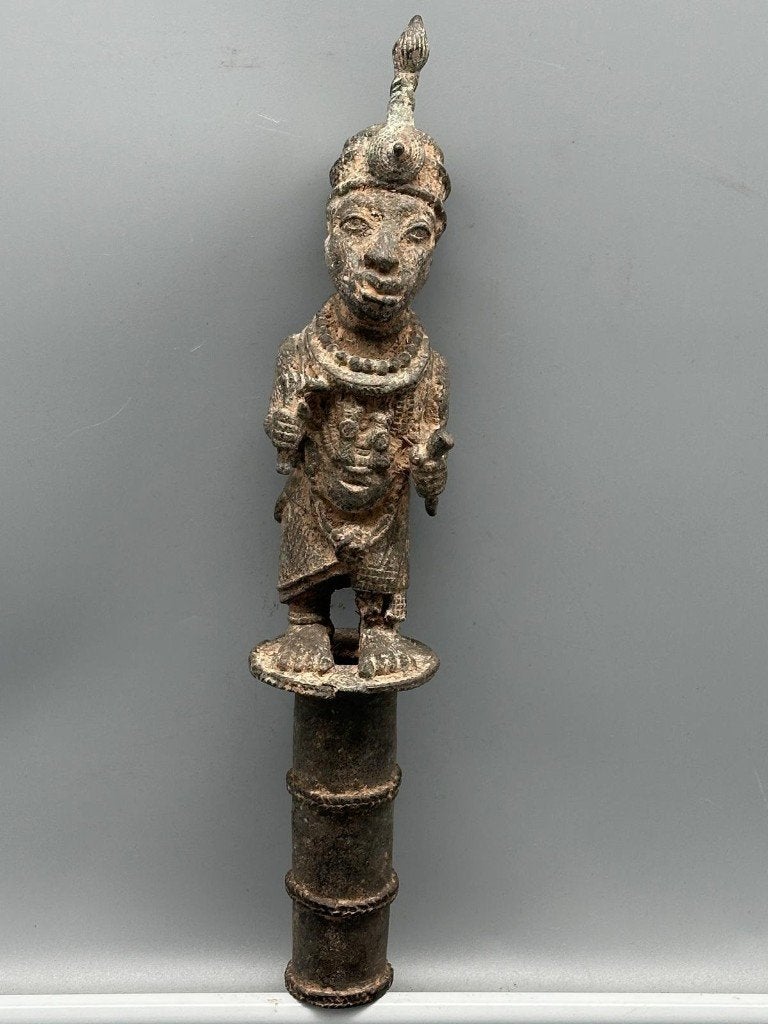 Bronze Koninklijke staf van Ife, Ophalen of Verzenden