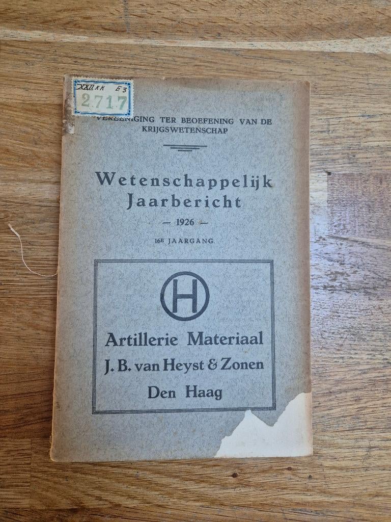 Nederlands krijgswetenschap jaarbericht 1926, Ophalen of Verzenden, Nederland