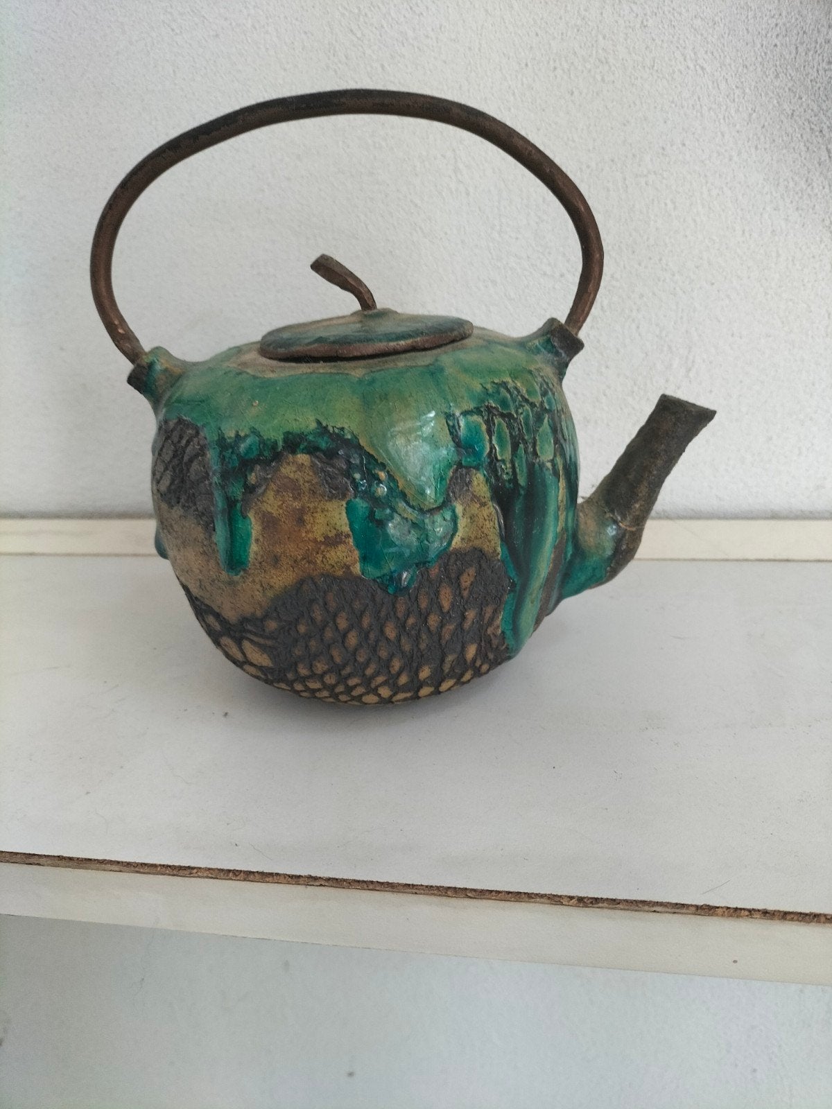 Unieke handgemaakte theepot, ca. 15 cm hoog, Ophalen