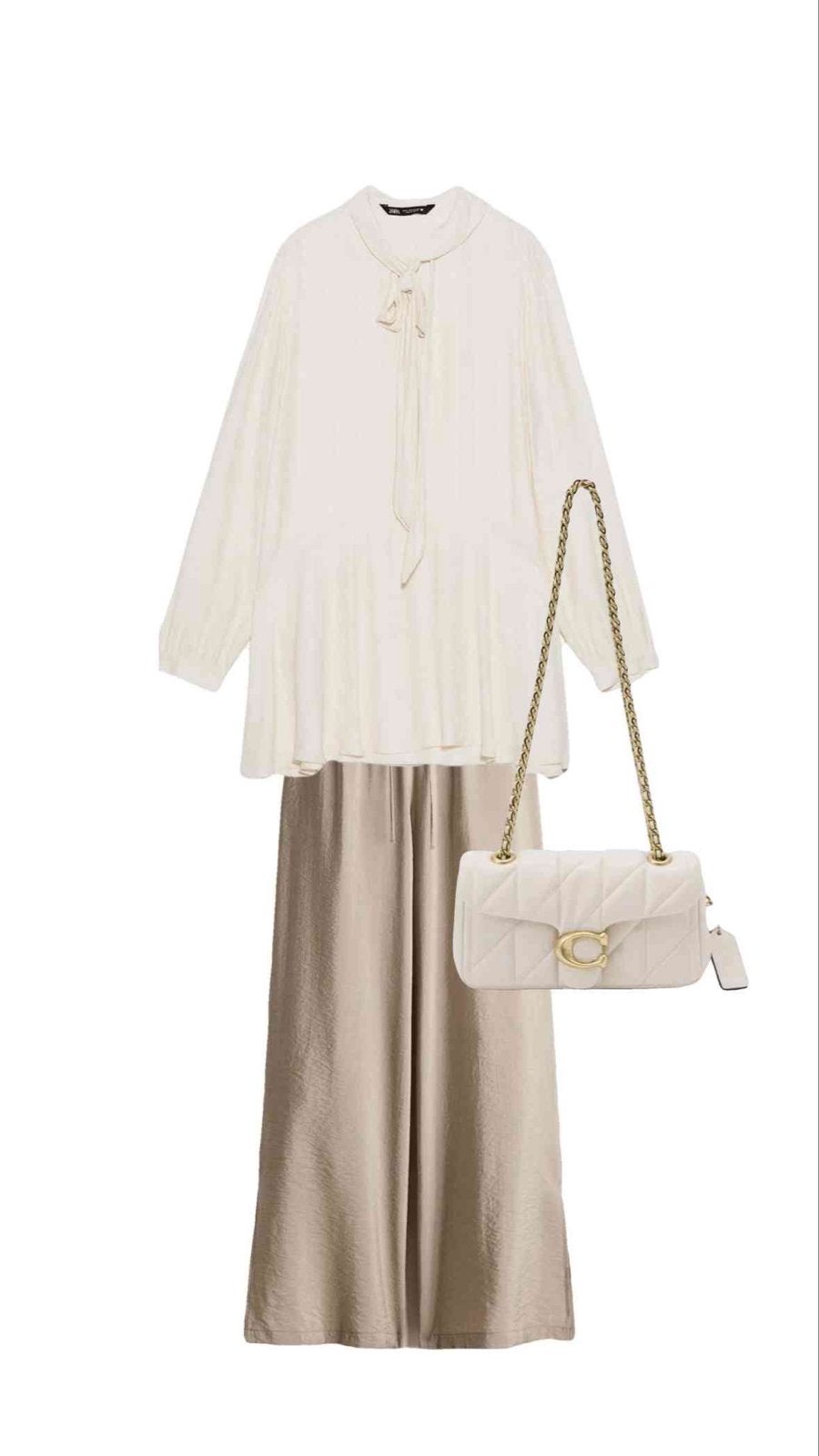 Zara Vintage Blouse met Strikdetail, Kleding | Dames, Ophalen of Verzenden, Zo goed als nieuw, Maat 38/40 (M), Wit
