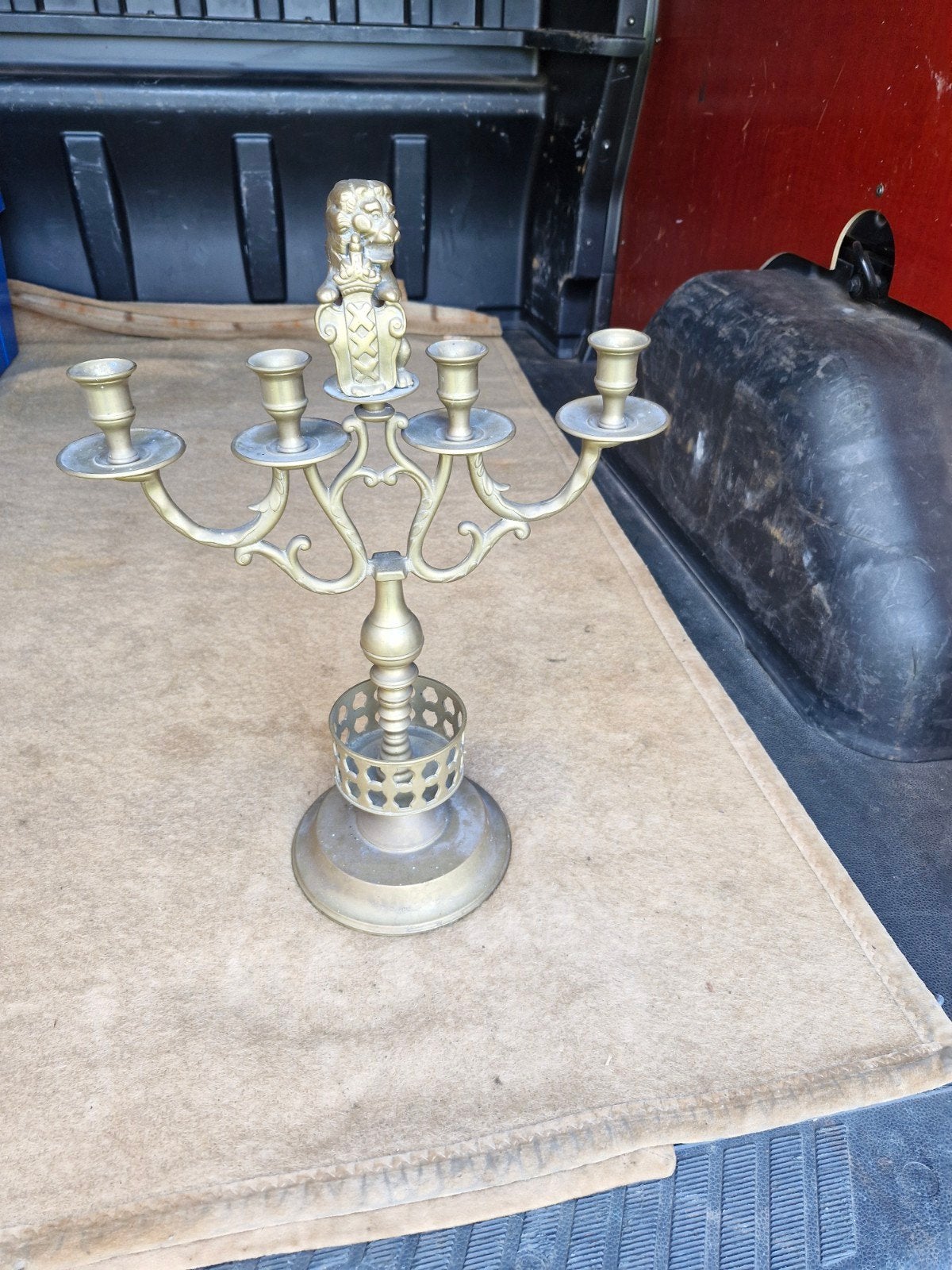 Grote bronzen amsterdamse kandelaar in zeer goede staat, Antiek en Kunst, Antiek | Kandelaars, Ophalen of Verzenden, Koper of Brons