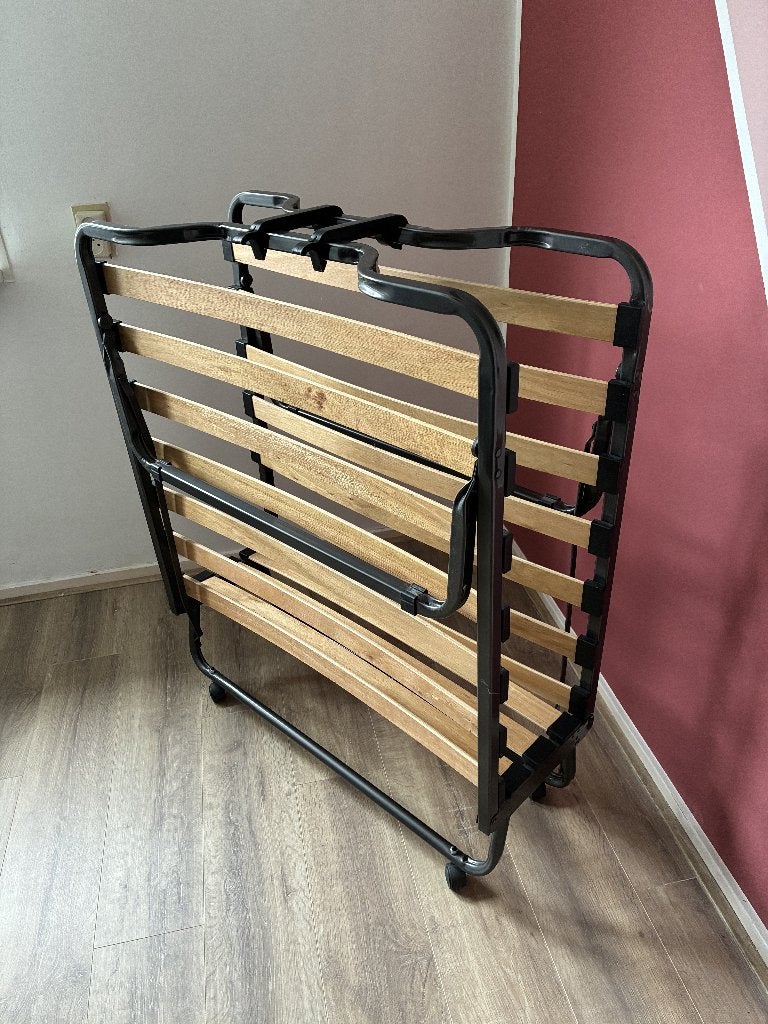 Opklapbed met lattenbodem en apart matras, Ophalen, Gebruikt, 90 cm, Eenpersoons