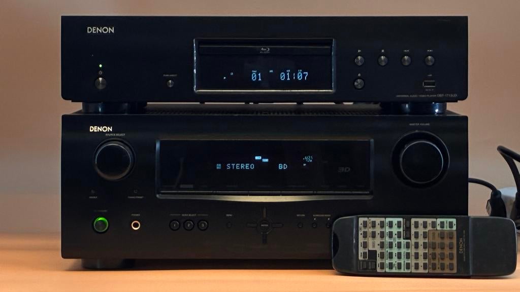 Denon DPT-1710UB (SACD/NETWORK/BD Player) en AVR-1611 + AB, Overige merken, Blu-ray-speler, 70 watt of meer, Ophalen of Verzenden