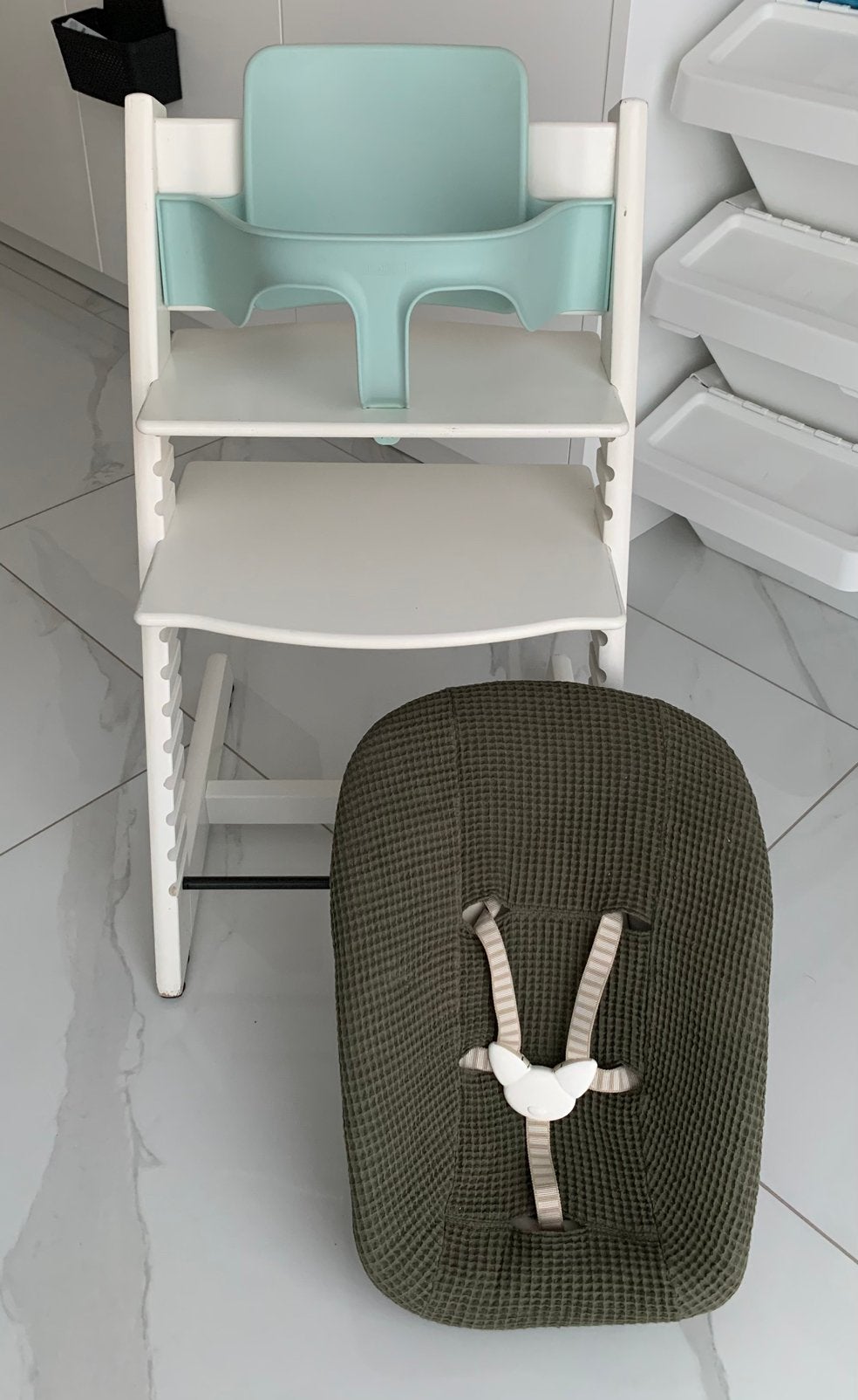 Originele Stokke Wit / Babyset / Newborn set compleet, Ophalen of Verzenden, Meegroeistoel, Stoelverkleiner