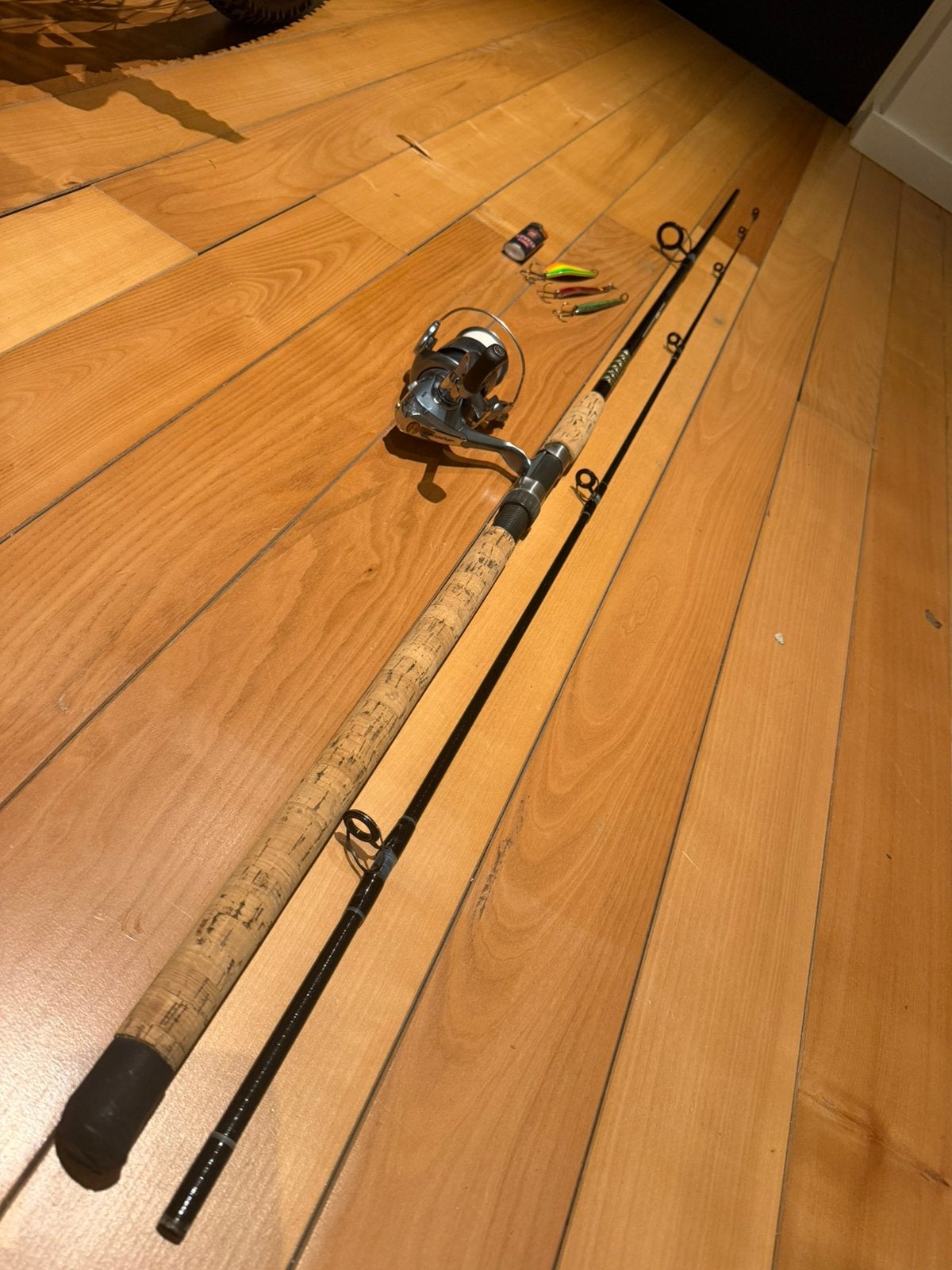 Zeebaars setje Shakespeare Uglystik spin en Abu 104 Garsia, Ophalen, Gebruikt, Complete set