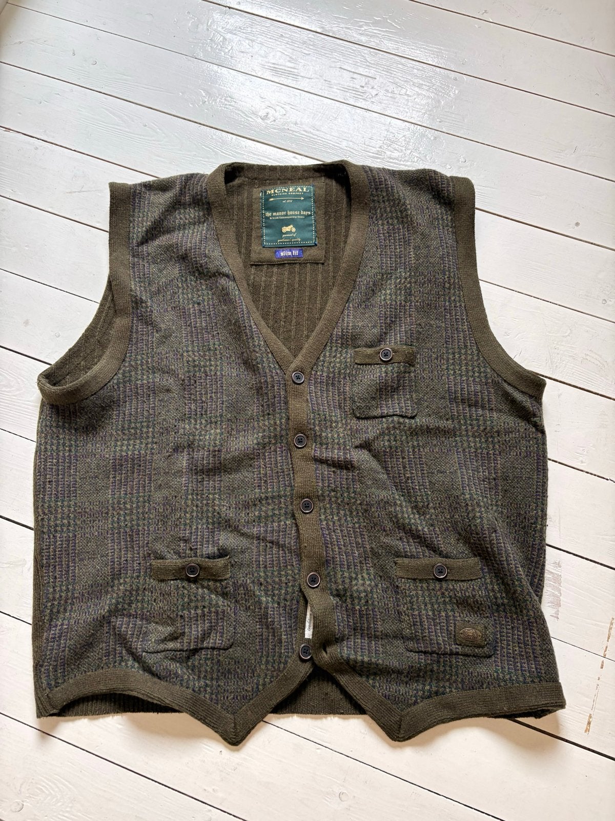 McNeal heren vest - Groen/Paars - Maat XXL, Kleding | Heren, Ophalen of Verzenden, Zo goed als nieuw, Overige maten, Groen