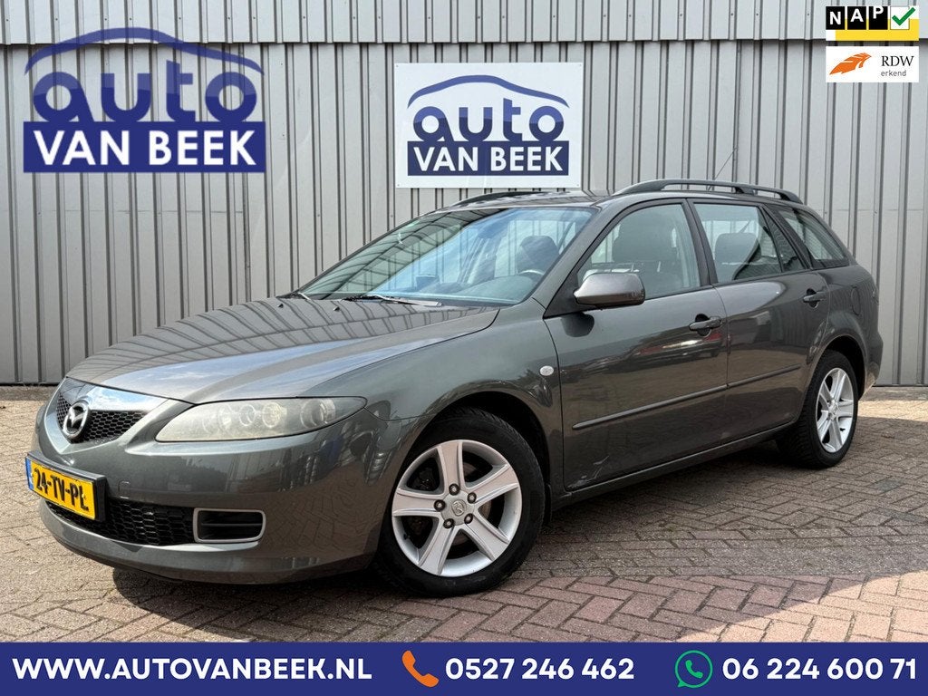 Mazda 6 Sportbreak 2.0 CiTD Ambition|Leder|Trekhaak, Auto's, Mazda, 1998 cc, Gebruikt, Zwart, 4 cilinders
