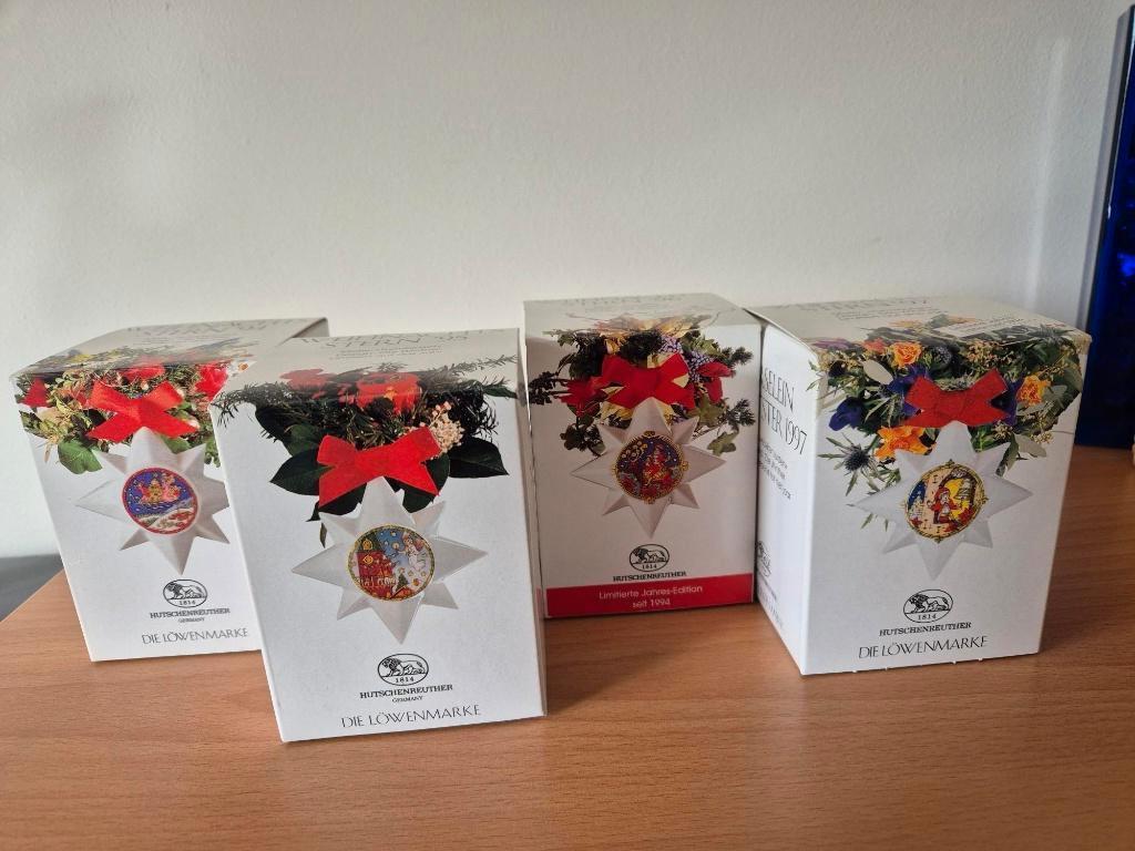 4 x kerstster porselein Hutschenreuther 1994-1995-1996-1997, Diversen, Verzenden, Nieuw