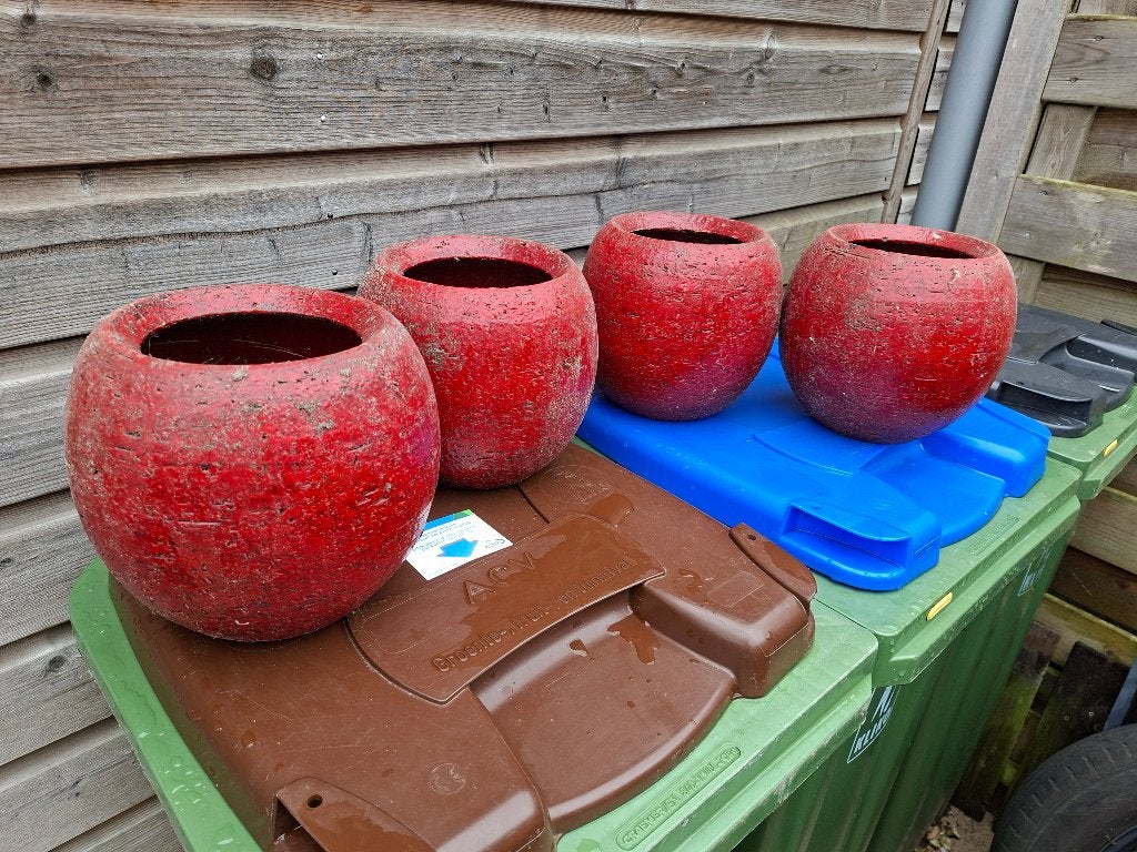 bloempotten, Ophalen, Gebruikt, Rond, Binnen