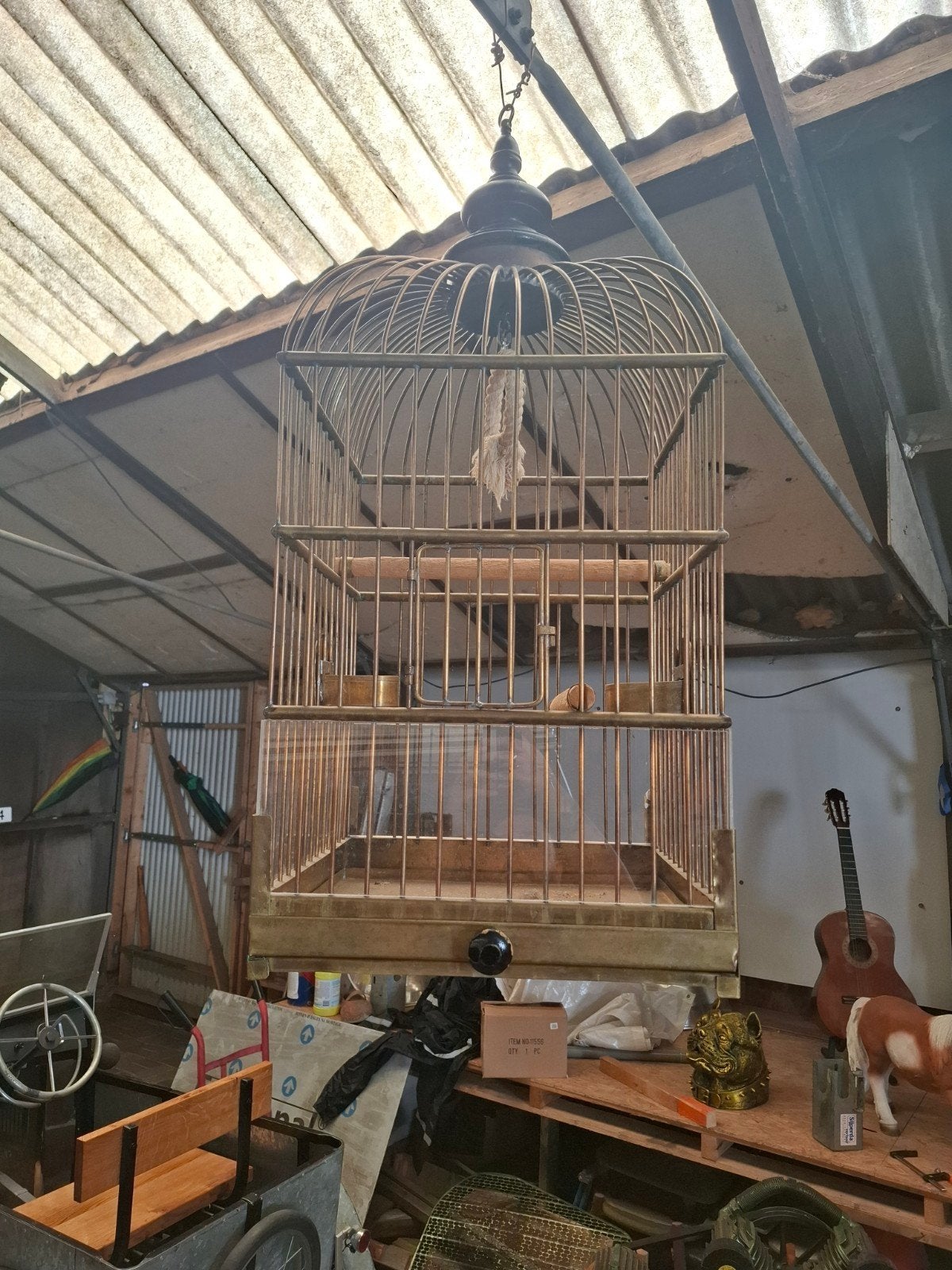 Koperen vogelkooi, Dieren en Toebehoren, Ophalen of Verzenden, Zo goed als nieuw, Metaal, Vogelkooi