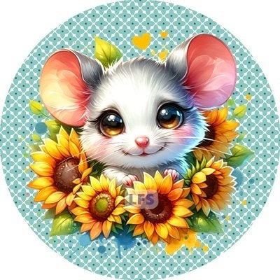 L2942 icing frosting muis 20cm eetbare taart plaat print, Ophalen of Verzenden, Nieuw, Taarten, Versiering