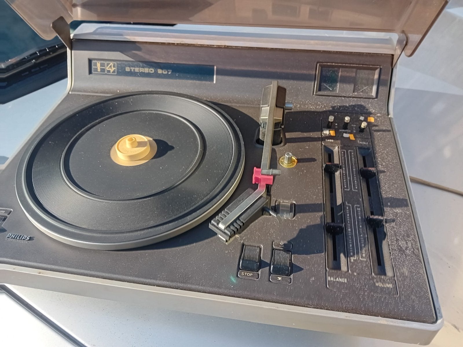 Philips 907 Platenspeler met Ingebouwde Speaker, Ophalen of Verzenden, Gebruikt, Platenspeler, Philips