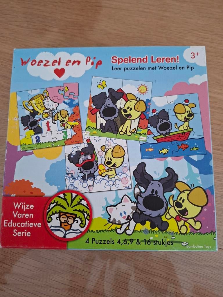 Woezel en Pip Puzzels - Spelend Leren (4 puzzels), Ophalen of Verzenden, 10 tot 50 stukjes, Gebruikt, 2 tot 4 jaar