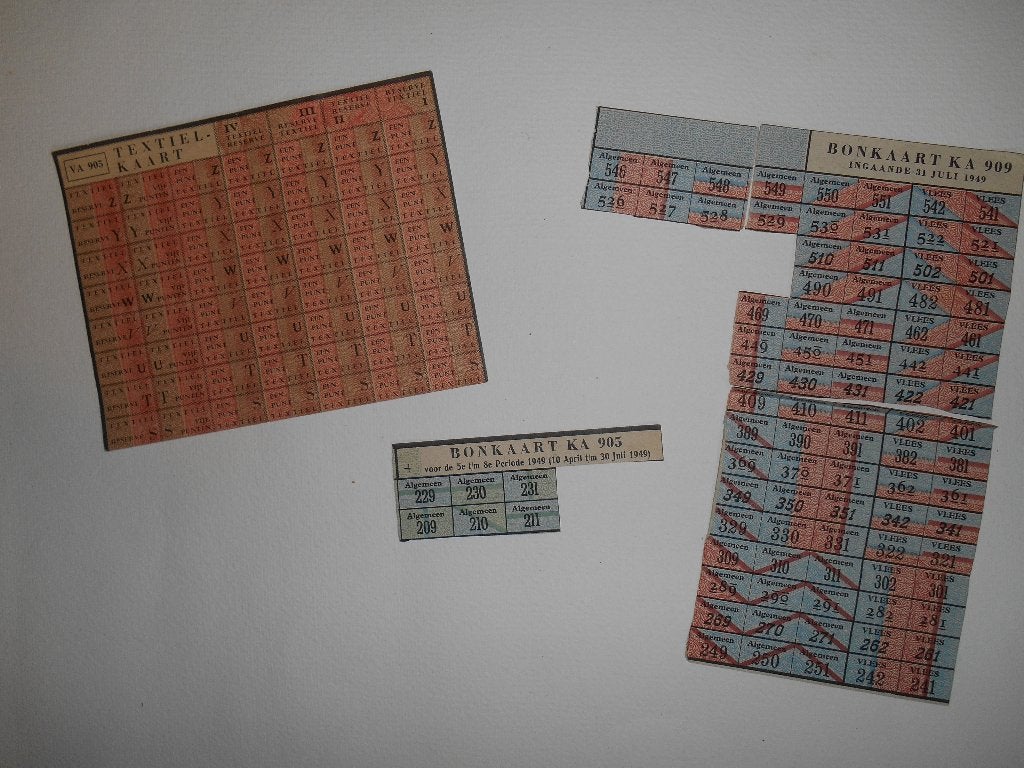 BONKAART KA 909, 905 textielkaart 1949, Verzamelen, Ophalen of Verzenden, Overige soorten, Nederland, Overige typen