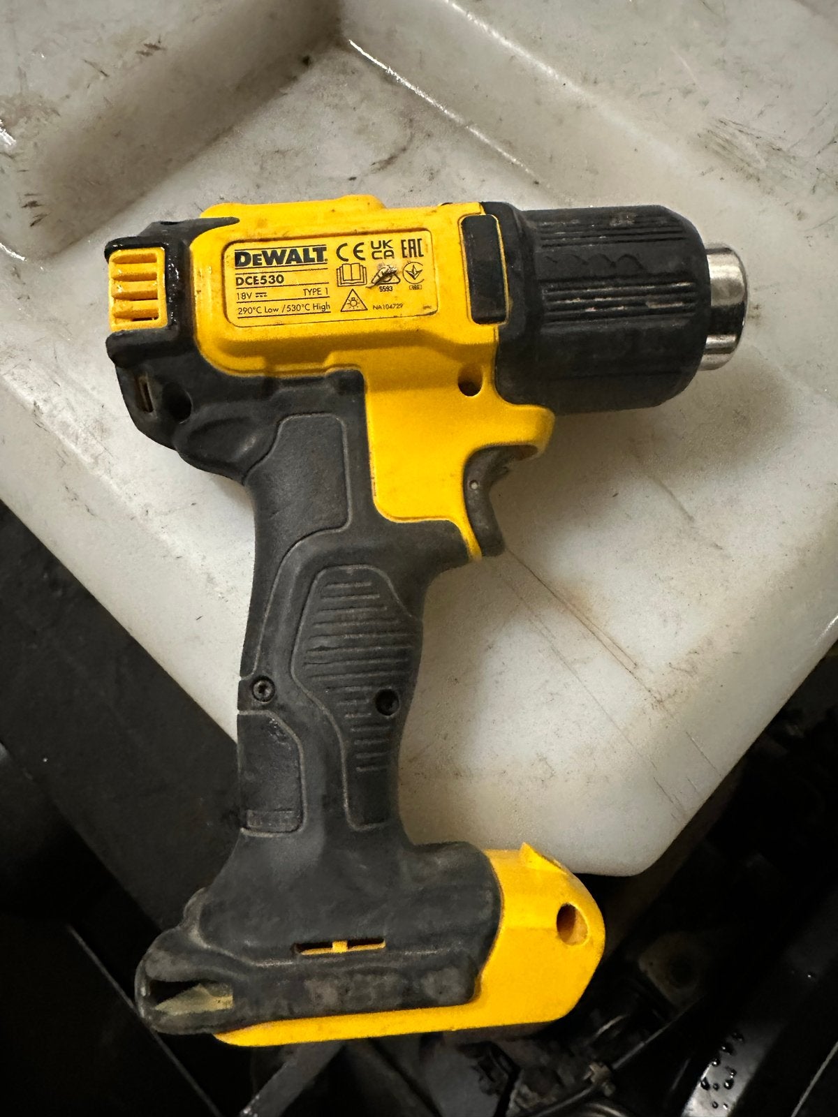 DeWalt DCE530 18V XR Accu Heteluchtpistool, Ophalen of Verzenden, Gebruikt, Overige typen, DeWalt