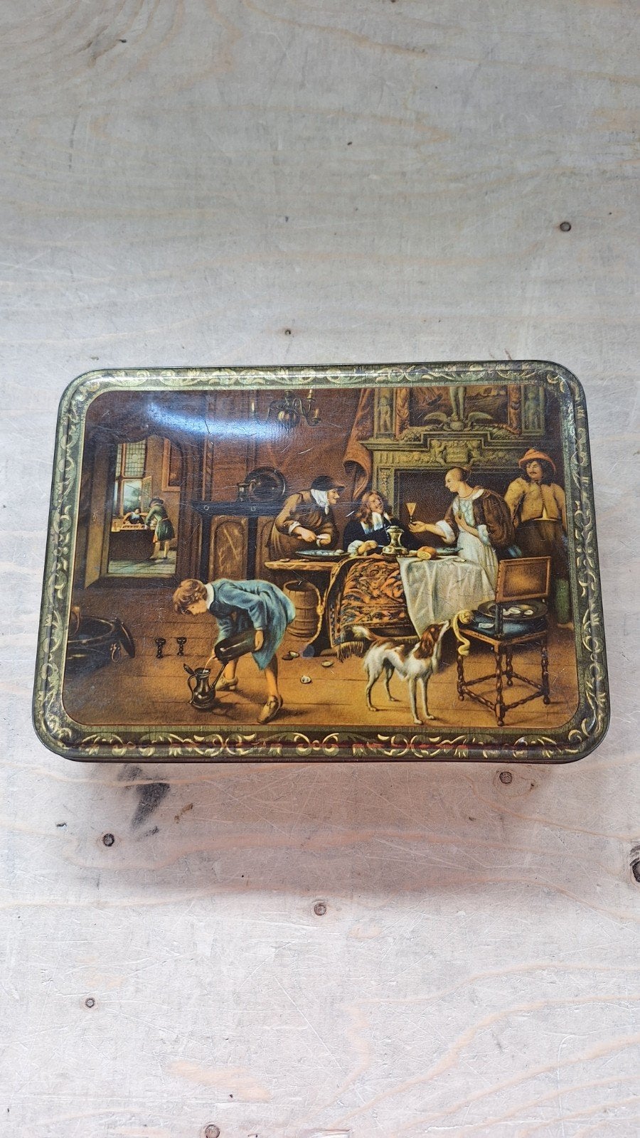Vintage Patria Biscuits Blik - Antieke Koekjesdoos, Ophalen of Verzenden, Gebruikt, Koek(jes), Overige merken
