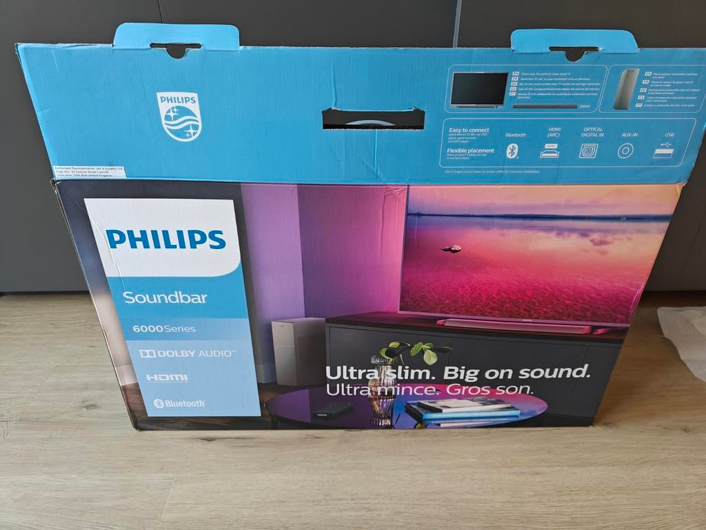 Philips soundbar 6000 series, Ophalen, Met externe subwoofer, Zo goed als nieuw