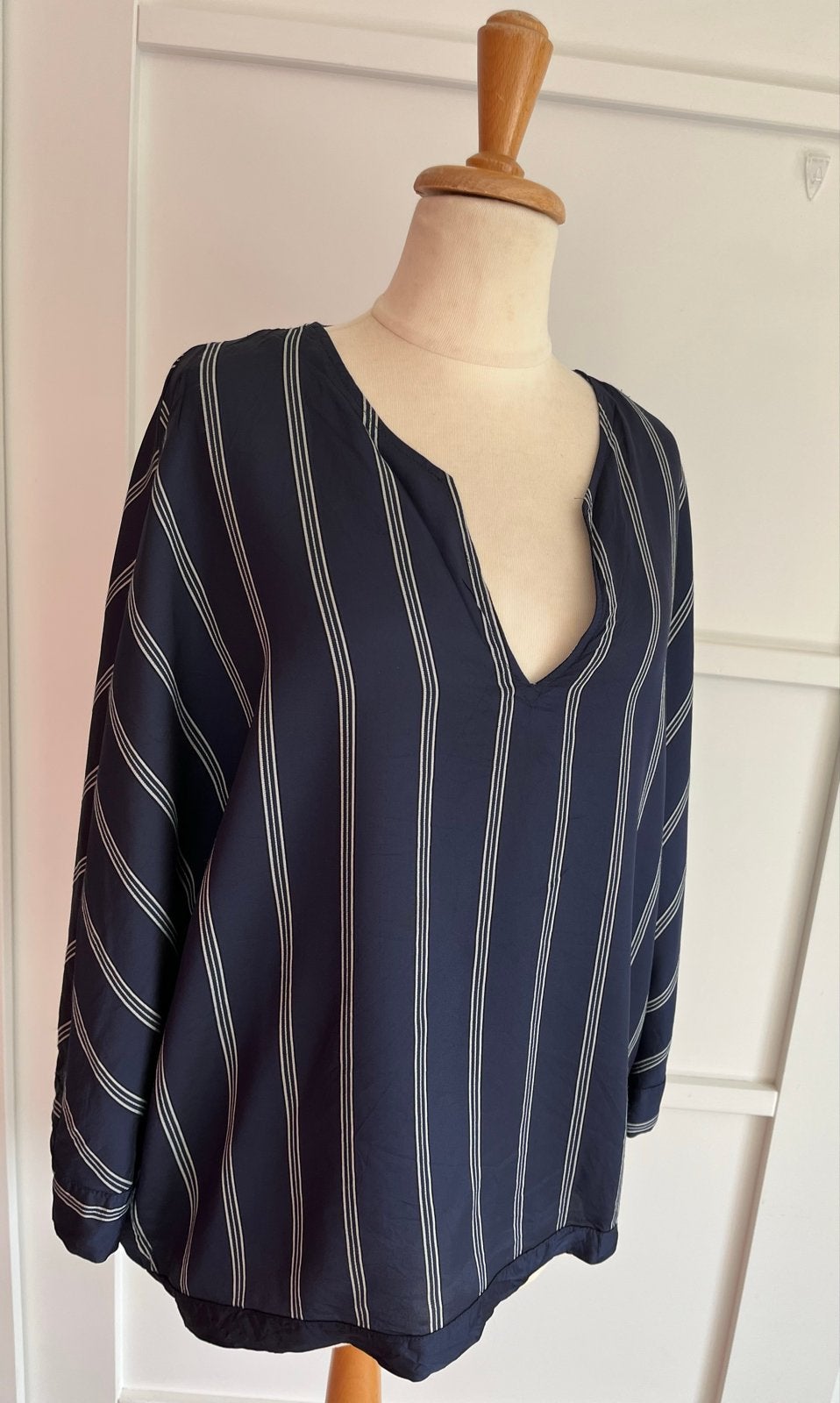 Just in Case gestreepte blouse - 40 42, Kleding | Dames, Ophalen of Verzenden, Zo goed als nieuw, Maat 46/48 (XL) of groter, Blauw