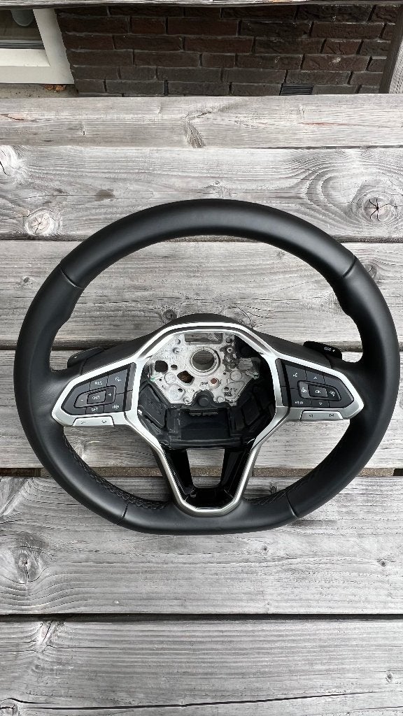 Leren multi functie VW stuur met Flippers, Auto-onderdelen, Besturing, Ophalen of Verzenden, Gebruikt, Volkswagen