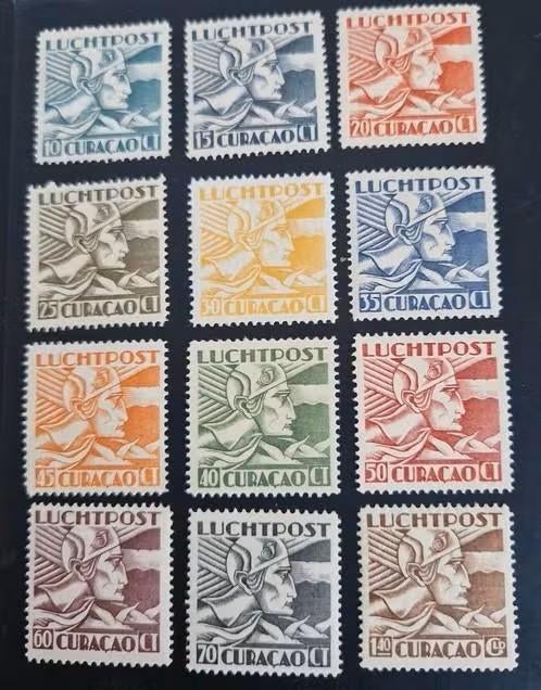 Curaçao 1931-1938 - nvphLP4-LP16 - Mercurius - plakkerafdruk, Ophalen of Verzenden