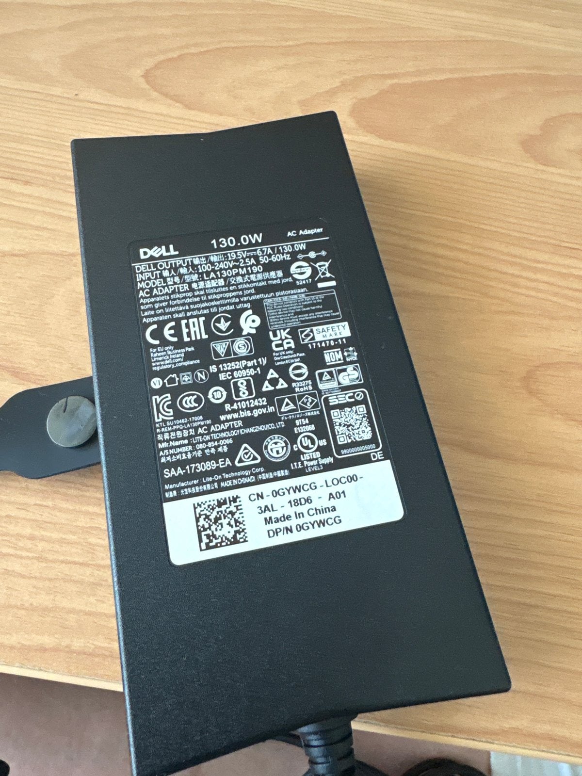 Dell 130W AC Adapter - Oplader voor Laptop, Computers en Software, Laptop-opladers, Ophalen of Verzenden, Zo goed als nieuw