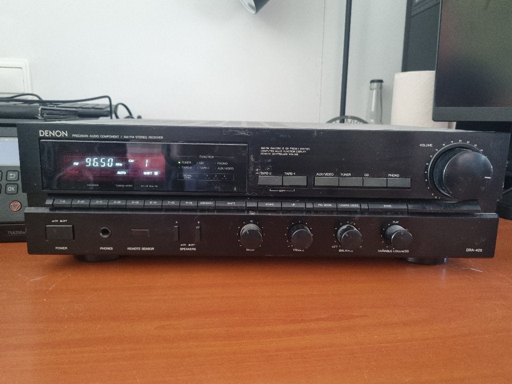 Denon DRA-425 receiver met phono, Audio, Tv en Foto, Versterkers en Receivers, Ophalen, Gebruikt, Denon, 60 tot 120 watt
