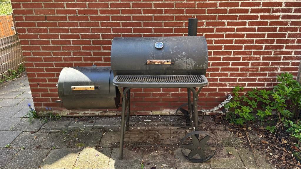 BBQ offset Smoker 4mm - Perfect voor roken en grillen, Tuin en Terras, Houtskoolbarbecues, Ophalen, Gebruikt, Met accessoires
